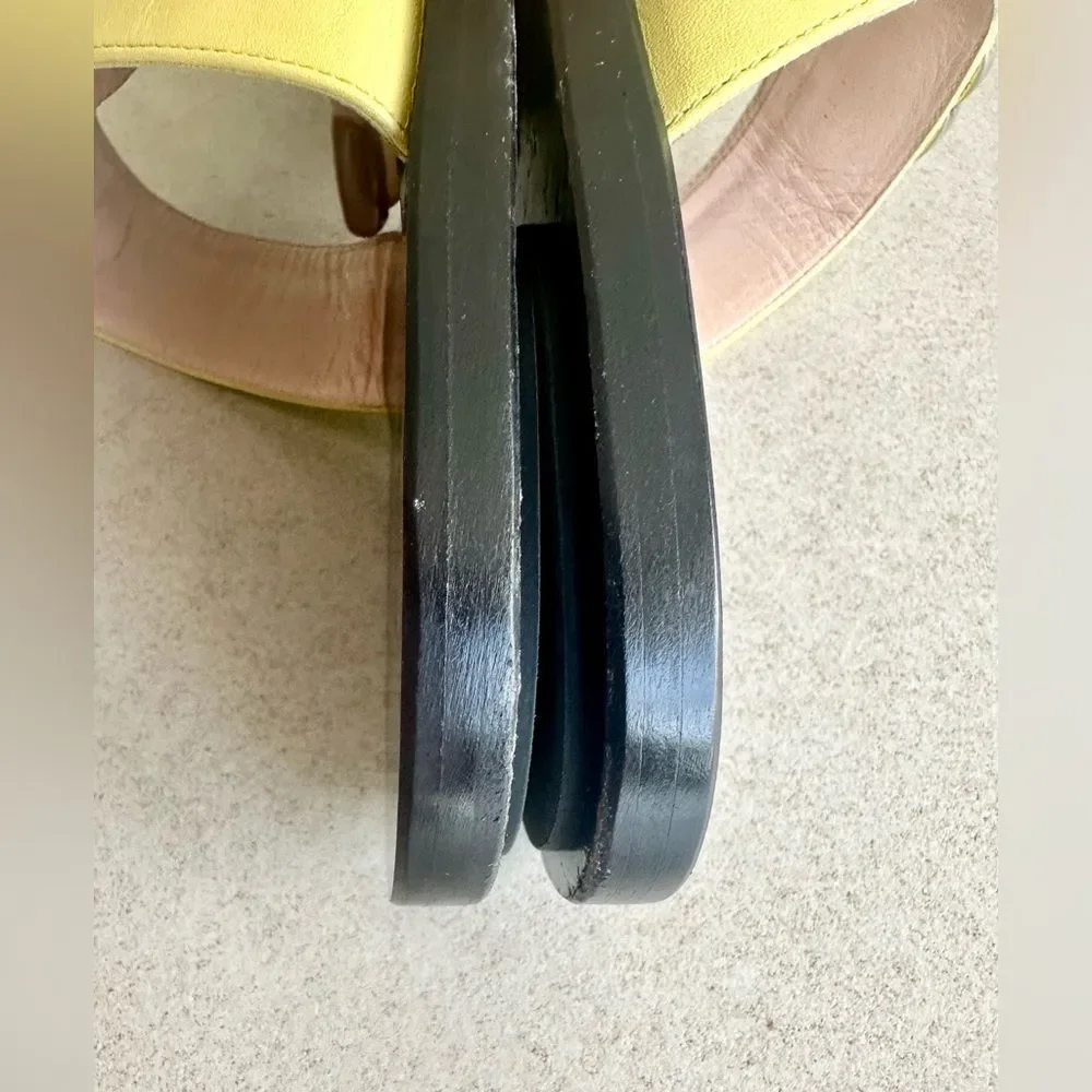 Gucci GG Marmont  Flip Flop Sandals Pastel Yellow Flat Thong Slides EU36.5 US6.5